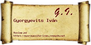 Gyorgyevits Iván névjegykártya